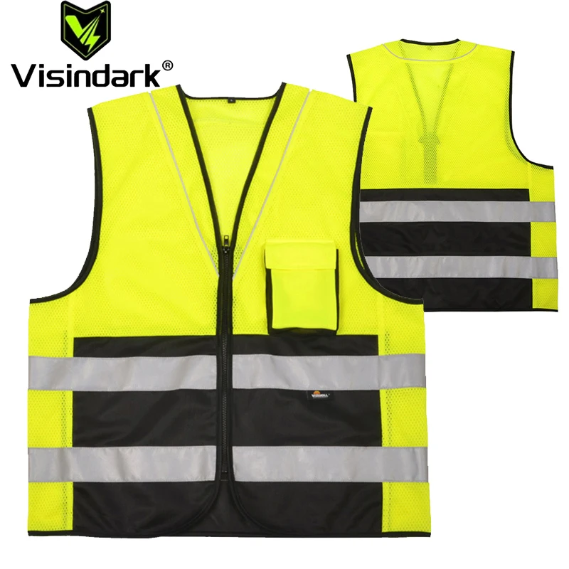

Hi Vis Vest Two Tone Safety Vest Reflective Security Mesh Vest for Men Construction Work Wear