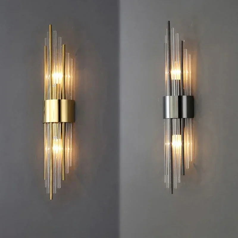 

Light Luxury Wall Lamp Modern LED Gold Wall Light Indoor Lighting Wall Sconce Home Decor for Living Room Bedroom Bedside Stairs