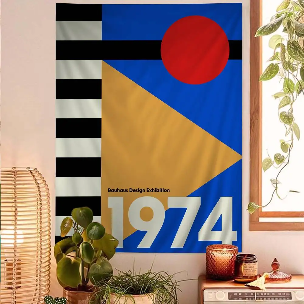 Colorful Bauhaus Exhibition Geometric Colorful Tapestry Wall Hanging Bohemian Wall Tapestries Mandala Wall Hanging Sheets