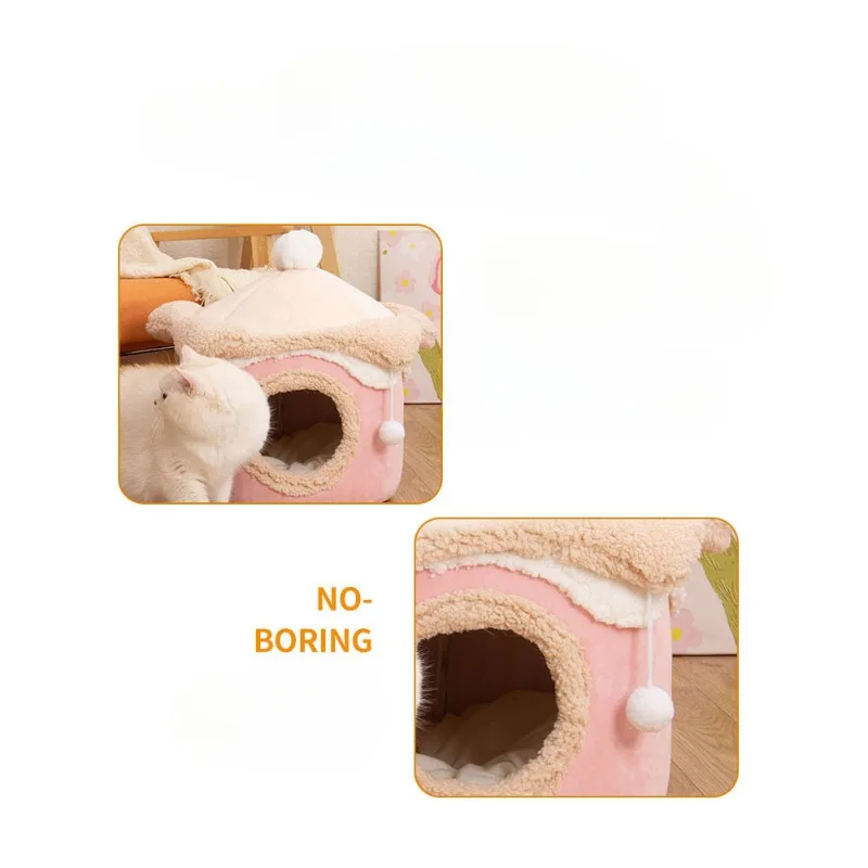 40x40cm New Ice Cream Pet Nest Cute Princess Dog Cat House Dog Accessories Cat House Comfortable Nest Dog Kennel Pet Accessories