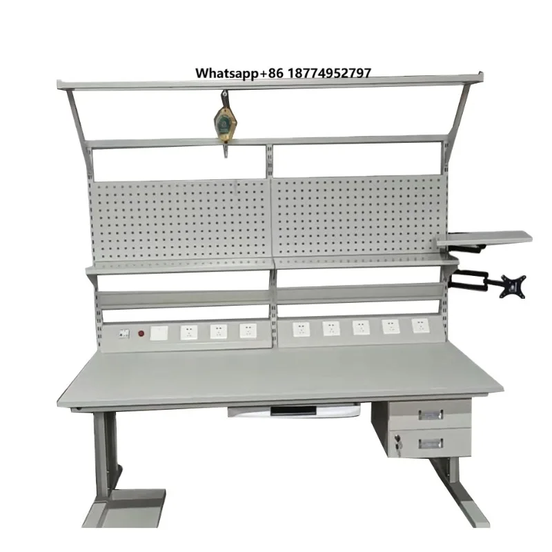 Leenol Factory Wholesale Assembly Line Inspection Work Table Adjustable ESD Wooden Workbench