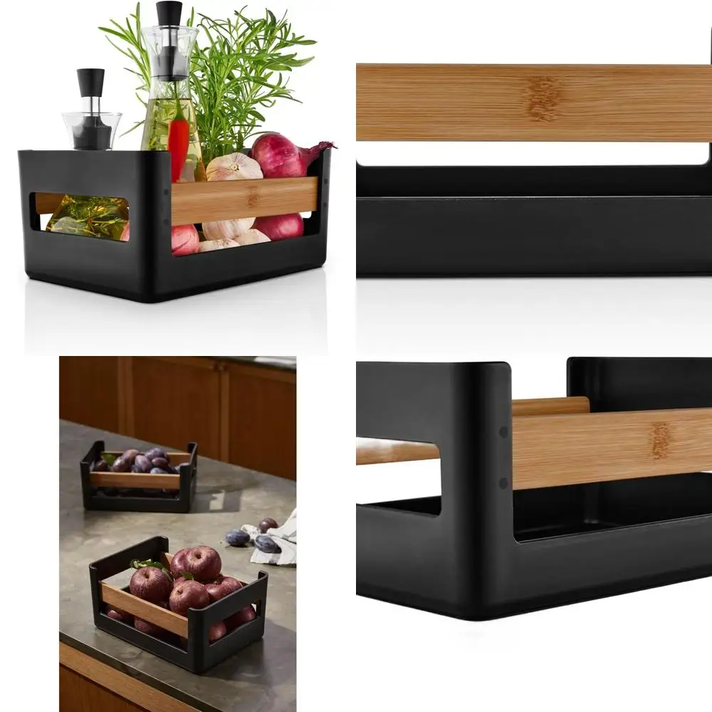 

Organize Your Kitchen or Bathroom with Stackable Nordic-Style Black Crates for a Clutter-Free Space