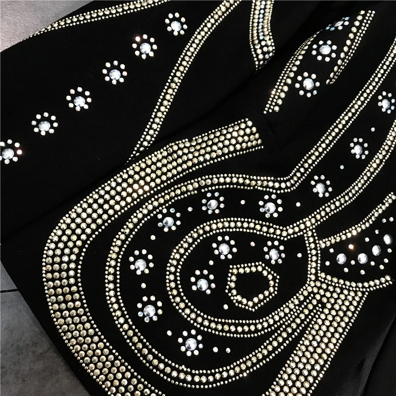 Primavera New Heavy Industry Golden strass Design Business Suit cappotto corto giacca blazer nera da donna Nightclub Top