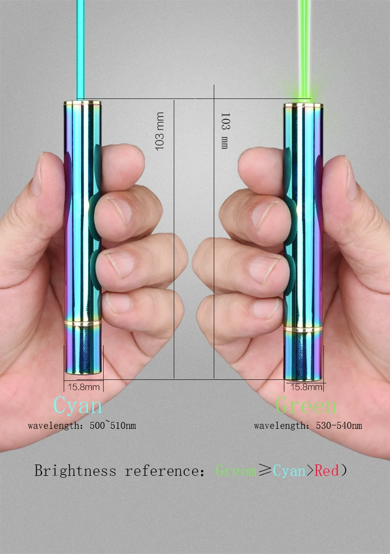 500-510nm Cyan Laser Pointer 532nm Green laser pen 650nm Red Laser Built-in USB Rechargeable Beam Pointer Pen