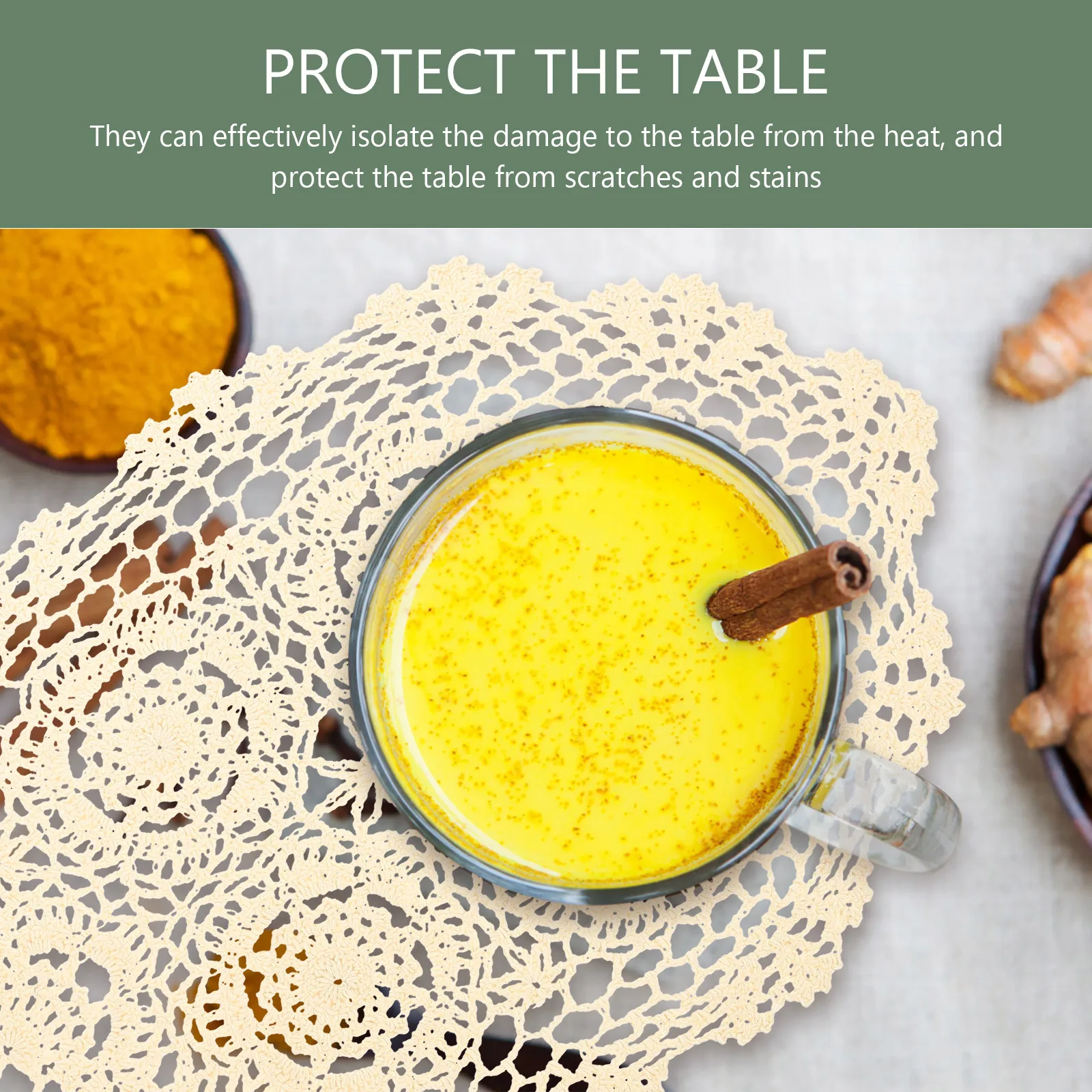 

Elegant Lace Placemats Set of 6 Washable Cotton Table Mats for Hotel Wedding Rustic Table Decor Lace Placemats