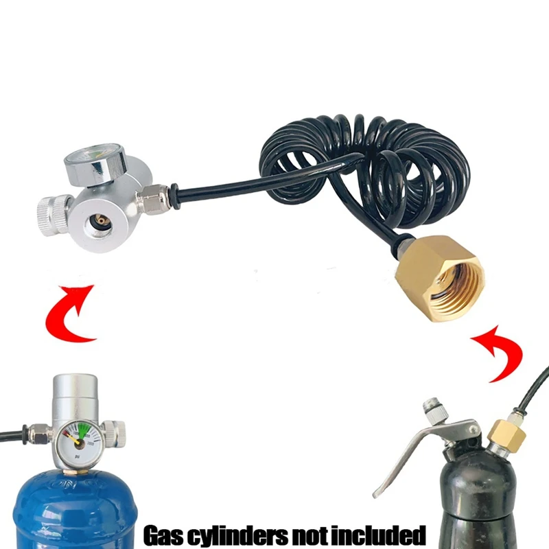 LARSU-Whipped Cream Charger Pressure Regulator Valve With Hose For 0.95L Nitrogen Tank (M11) And 580G Cream Bottle Dispenser