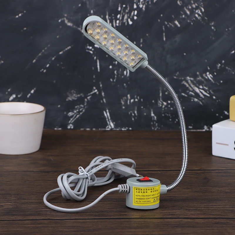 1Pc 10/20/30 LED Sewing Machine Lamp 360 Flexible Adjustable Gooseneck Work Lamp Industrial Lights With Base For Workbench