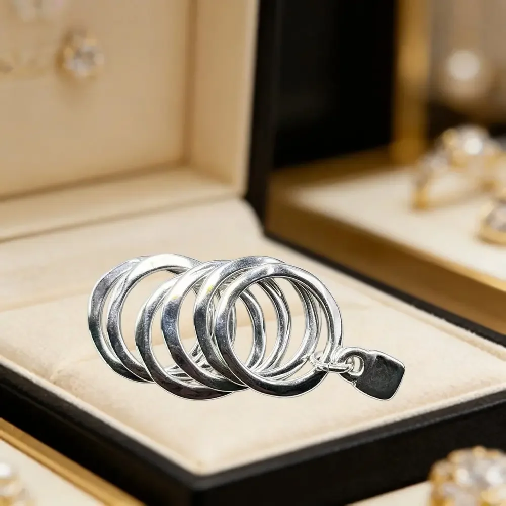 2026 Summer Versatile Hot Selling Gold Silver Six Ring Ring Jewelry Accessories Charm Gift