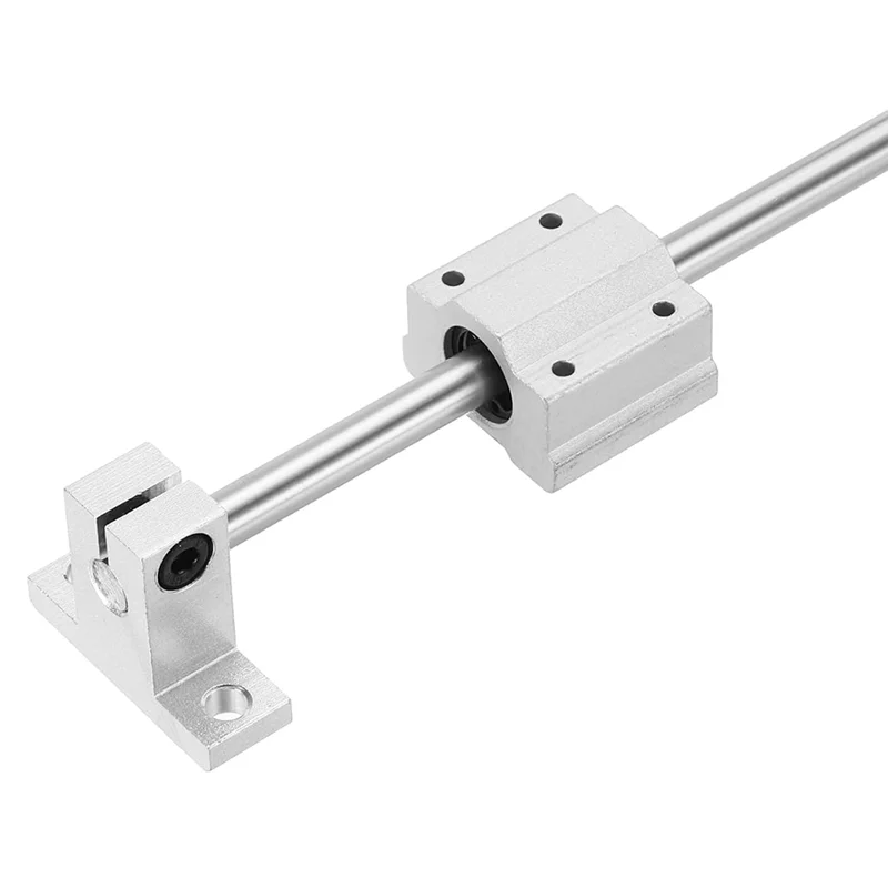 AT51-2 Pcs 8Mmx150mm Linear Motion Rail Shaft Slide Guide With 4 Pcs Bearings And 4 Pcs SK8 Rail Support