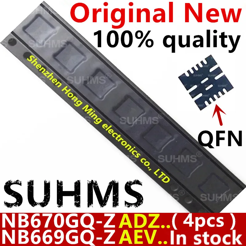 100% New ( 2pcs NB670GQ-Z NB670GQ NB670 ADZD ) +( 2pcs NB669GQ-Z NB669GQ NB669 AEVD) QFN-16 Chipset