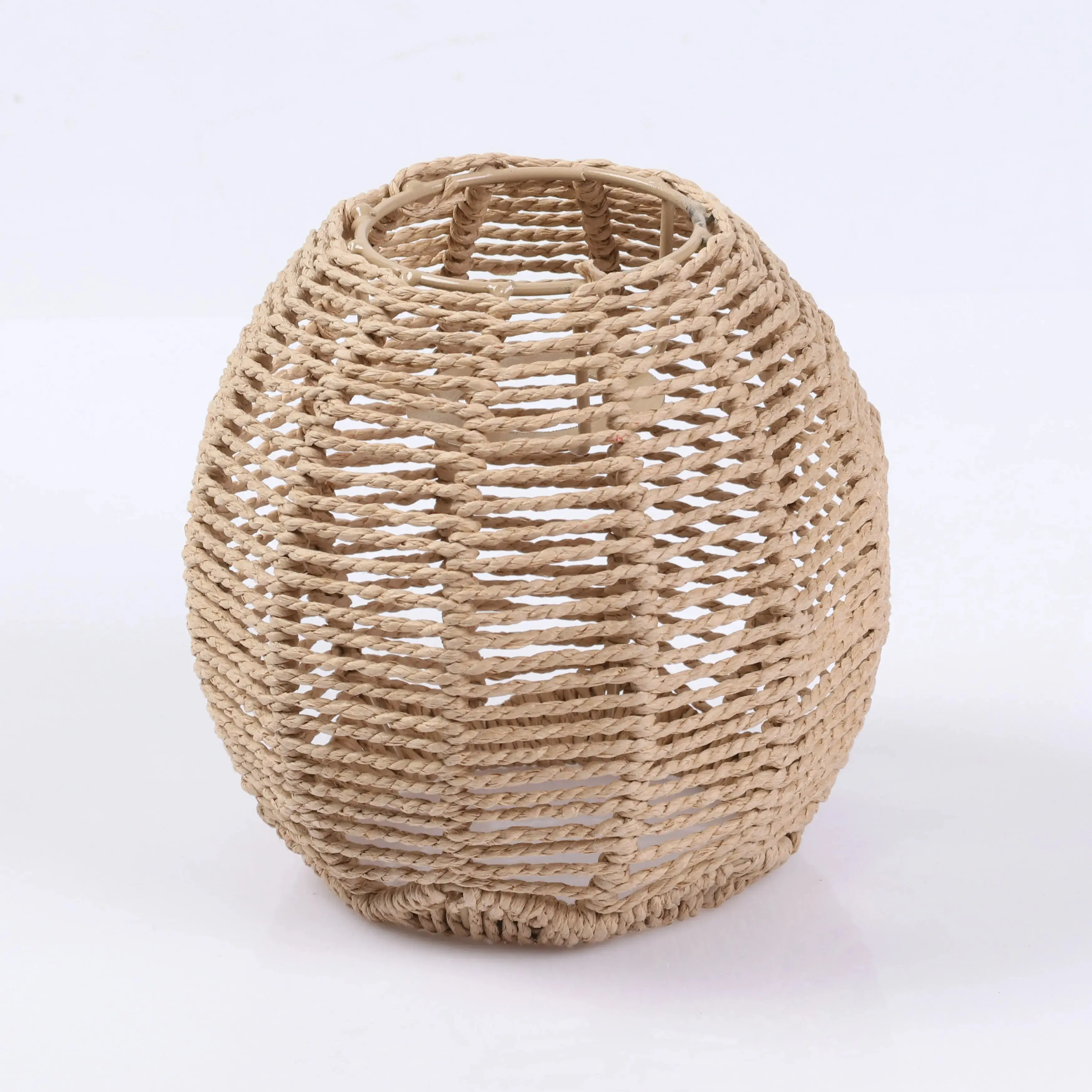 Lamp Shade Light Pendant Cover Small Ball Hanging Ceiling Wicker Woven Fixture Rustic Decorative Weave Basket