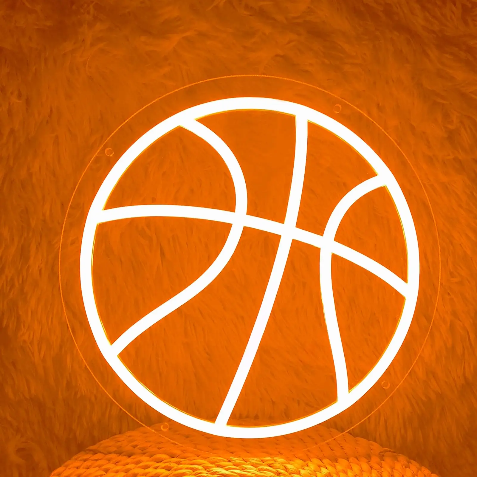 Basketball Neon Sign Led Light for Wall Decor, Dimmer Switch Neon Signs for Living Room Bedroom Shop Decor