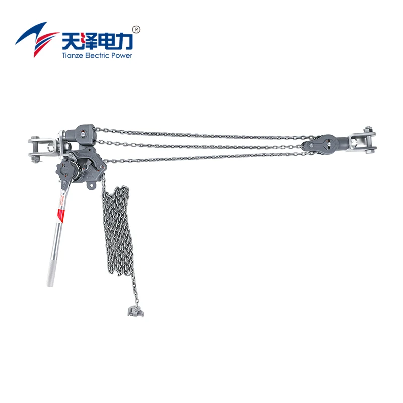 Tianze Electric Power P4000 4T Aluminum Alloy Anodized Manual Cable Puller Tools Hand Cable Tightener Winch Ratchet Chain Clamps