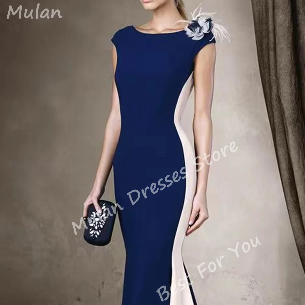 Elegant Long Mermaid Evening Dresses for Women Boat-Neck Floor-Length Sexy Special Events Prom Party Wedding Gala Dress 2024