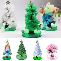 15cm DIY Xmas Paper Tree Ornament Set Magic Growing Christmas Tree Mini Pink Cherry Blossom Tree Kids Gifts Party Decor