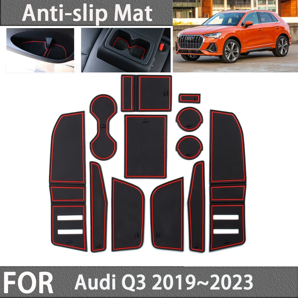 

Anti-slip Rubber Coaster Door Groove Mat for Audi Q3 F3 2019 2020 2021 2022 2023 Non-slip Gate Slot Car Stickers Accessories