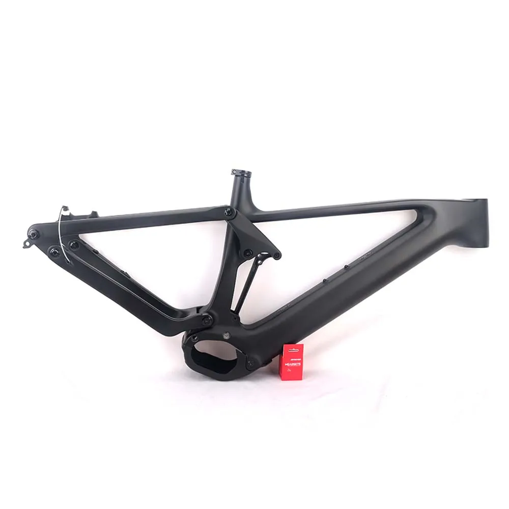 Winowsports E-MTB Bike Carbon Frame 29er Suspension Ebike frame Compatible with Bafang M820 Motor 410WH and F14 Battery