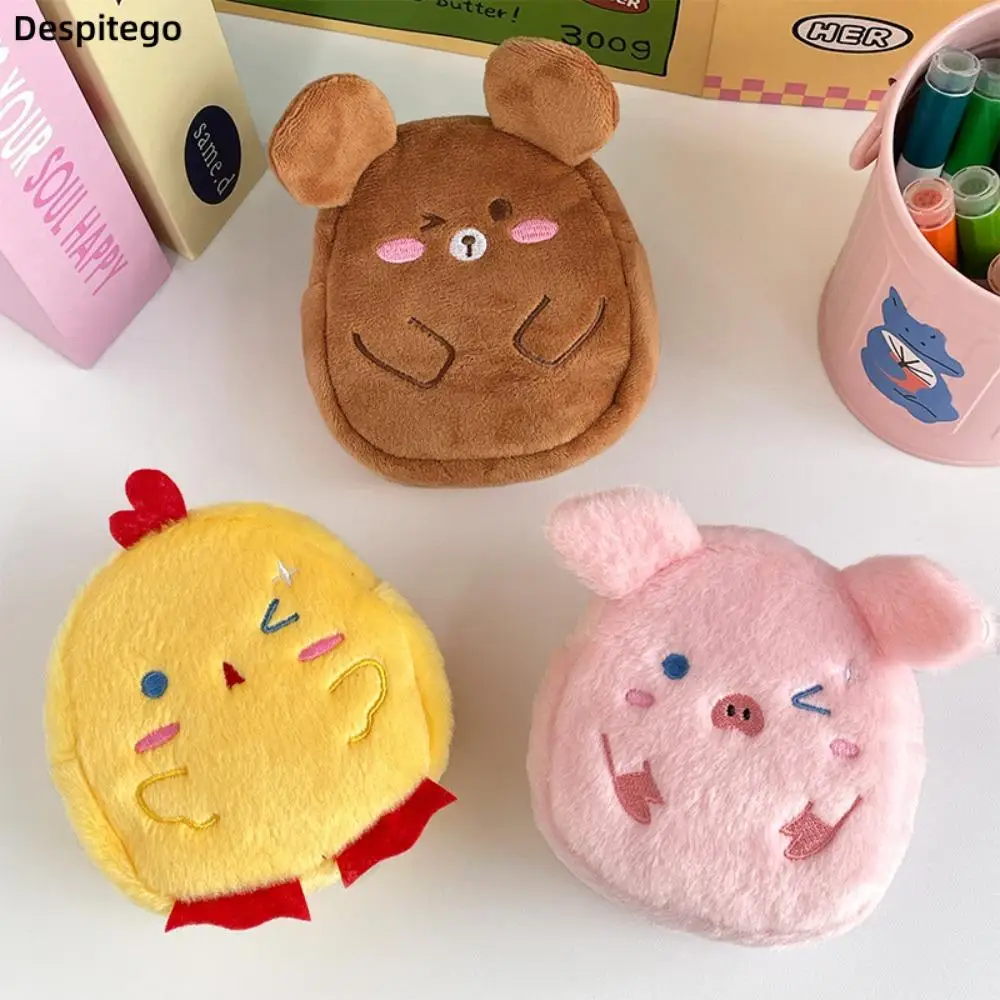 

Cute Cartoon Pig Plush Coin Purse Animal Chicken Cartoon Storage Bag Wallet Bear Plush Earphone Bag Children