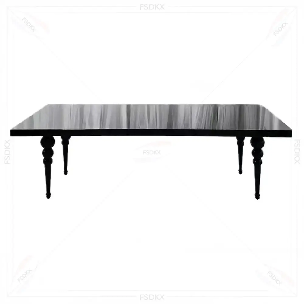 

FSDKX Modern Mirror Glass Top Party Table FSDKX Stainless Steel Banquet Table for Outdoor or Indoor Use