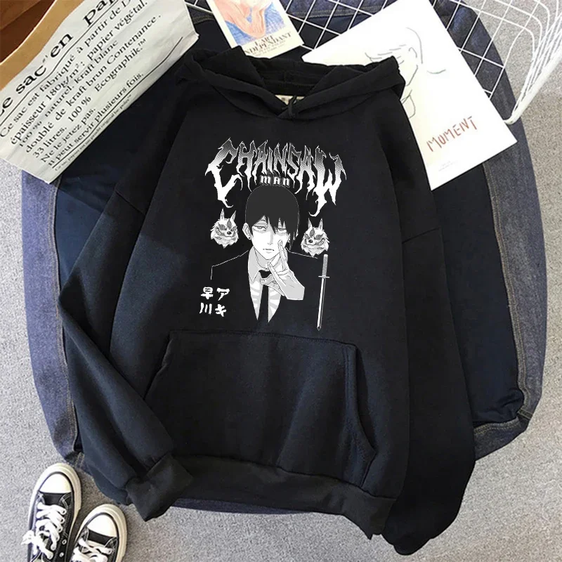 Chainsaw Man Pochita Hoodies Japanese Anime Sweatshirts Manga Cartoon Graphic Streetwear Long Sleeve Gothic Mens Pullovers