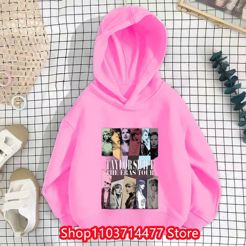 New Spring and Autumn Boys and Girls Hooded Top 4-14 Year Old Children's Fashion Leisure Hooded Top TAYLOR SWIFT Top+pants