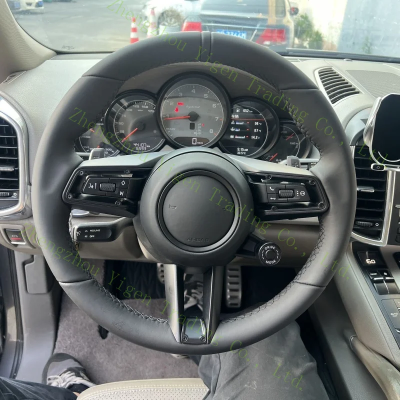 New High-Grade Genuine Leather & Real Carbon Fiber Steering Wheel Assembly for Porsche Panamera, 911, Macan, Cayenne, 718 Cayman