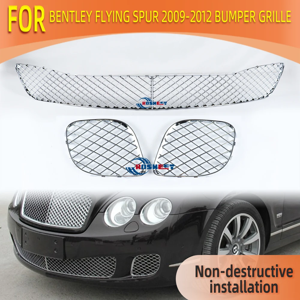 

For Bentley Flying Spur Accessories 2009 2010 2011 2012 Car Front Bumper Guard Grille Grills Grid Mesh Auto Part 3W5807667