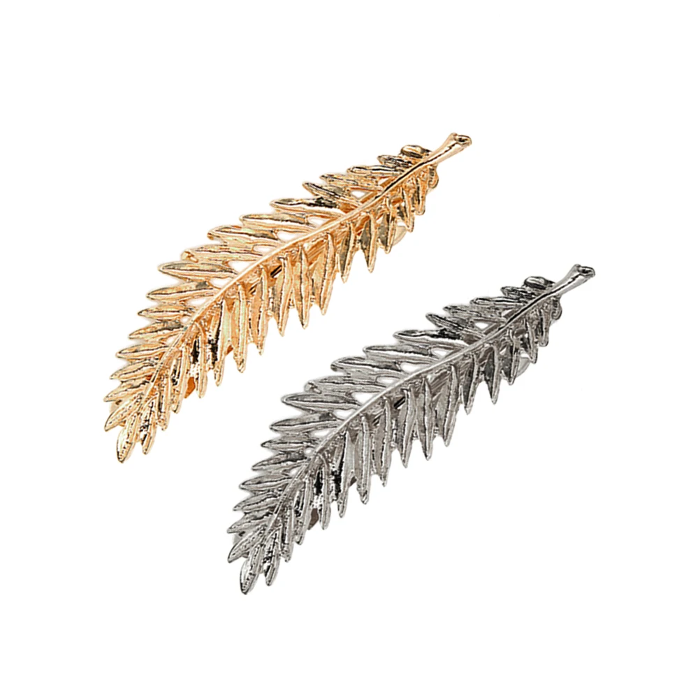 

4pcs Leaf Hair Clips Women Barrette Vintage Metal Hairpin Accessories Elegant Wedding Party Hairstyling Tools