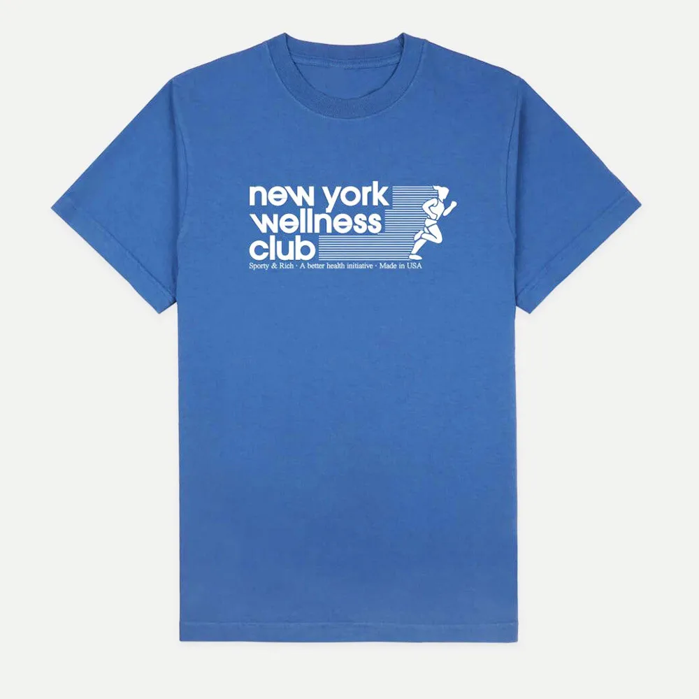 New York Wellness Club Letters Printed Vintage Style T Shirts Unisex Summer Short Sleeve Royal Blue Tops Ins Fashion Casual Tees