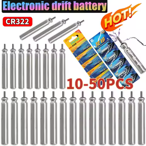 10-50PCS Fishing Floats Battery CR322 Battery Floats Lithium Luminous Electric Fishing Floats Battery Fishing Accessories