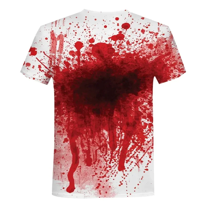 2024 hot T-Shirts Horror Bloody 3D Print Men Women O-Neck Short Sleeve T Shirt Oversized Harajuku Y2k Tees Tops Kids Clothing