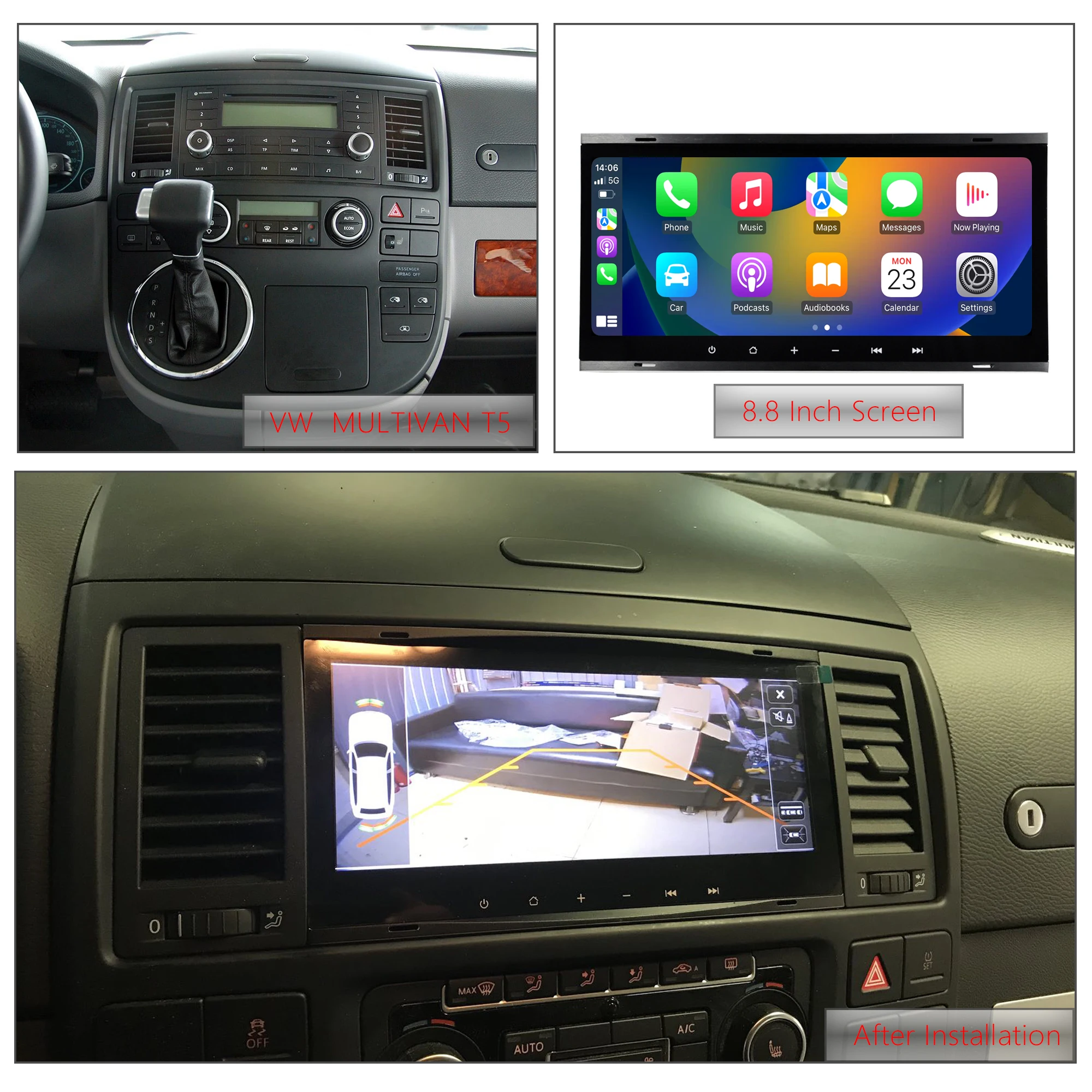 Redpower 71144 car radio for Volkswagen Touareg (09.2002-02.2010), Multivan T5 (04.2003-07.2015), Transporter T5 (10.2002-07)