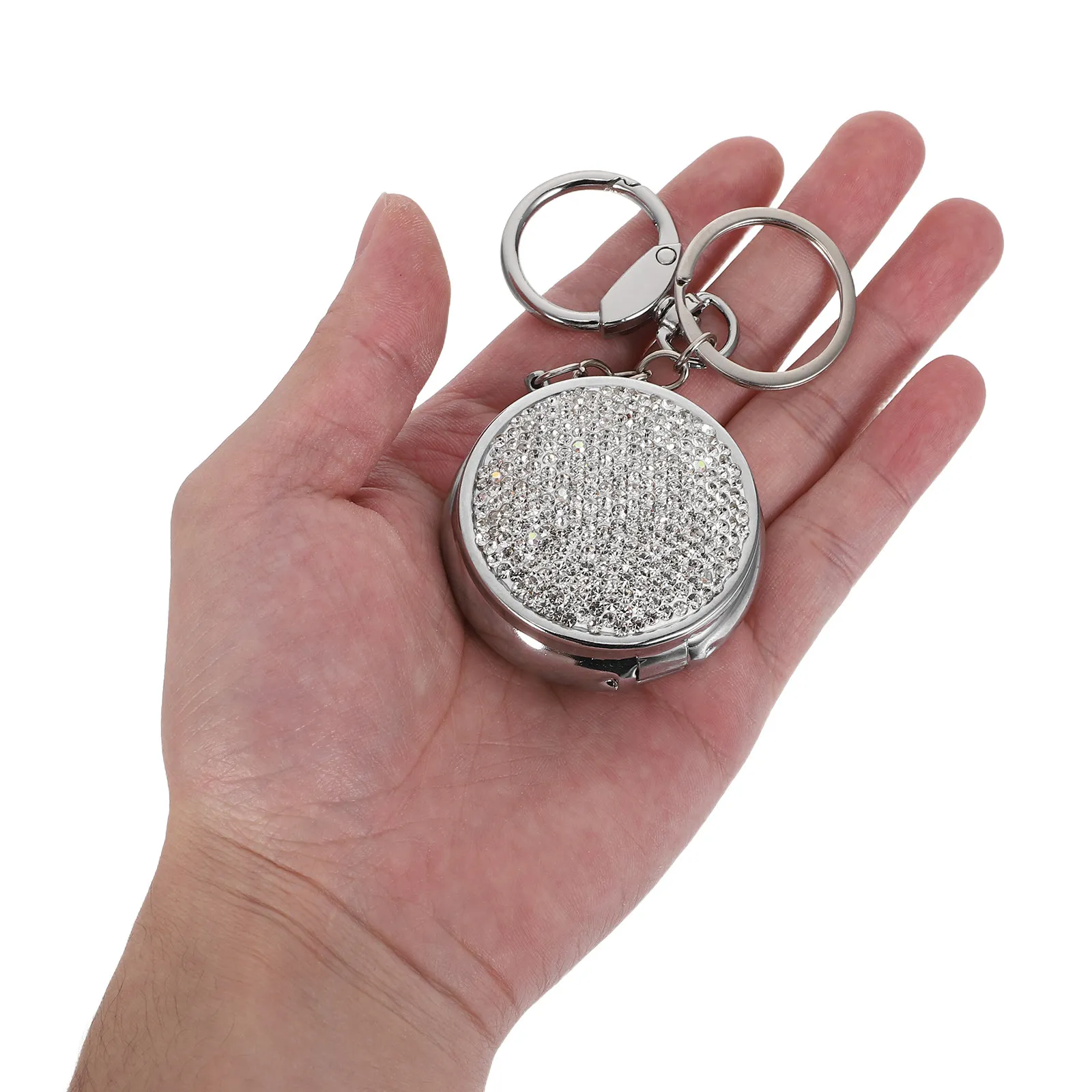 Portable Pill Case Mini Metal Organizer Keychain Compact Medicine Holder for Travel Daily Use Outdoor Camping Pocket Pill Box