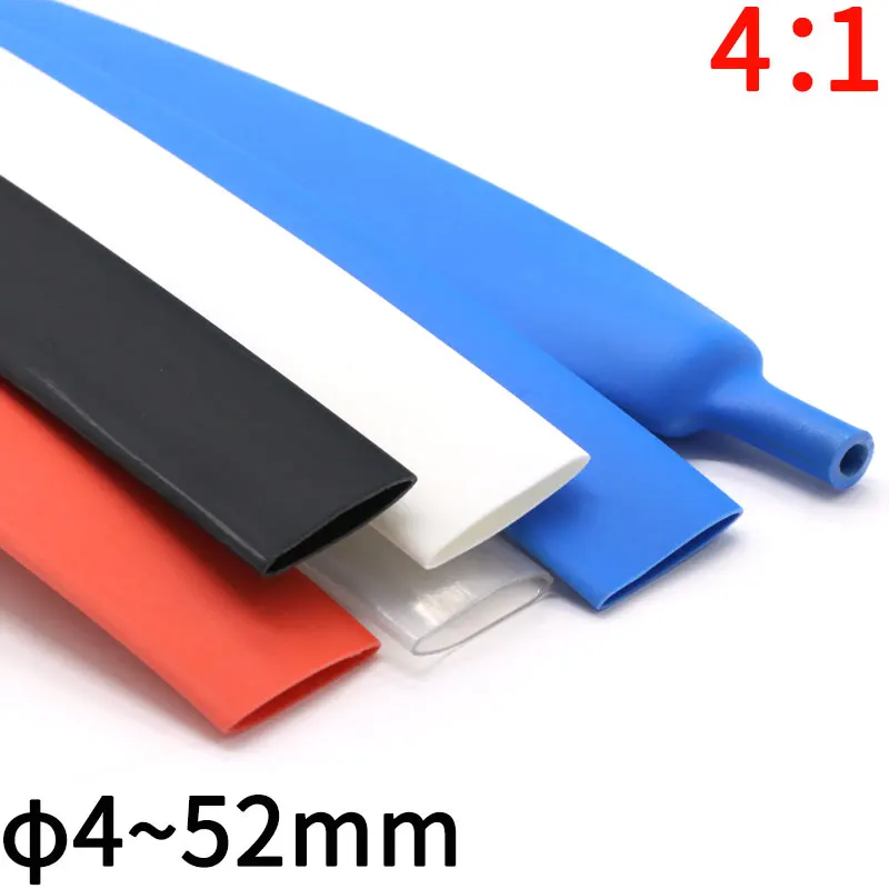 4mm 6mm 8mm 12mm 16mm 20mm 24mm 52mm Heat Shrink Tube with Glue Adhesive Lined 4:1 Dual Wall Tubing Sleeve Wrap Wire Cable kit