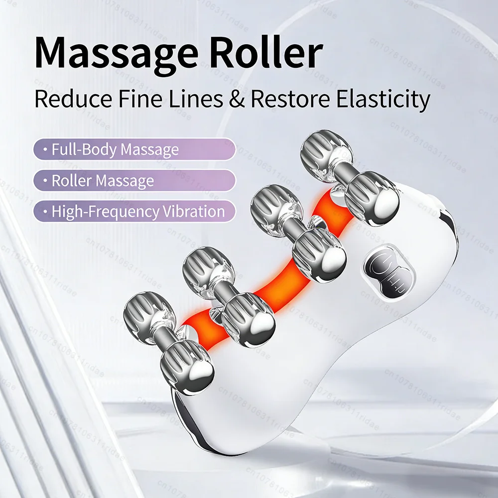 Appareil électrique de beauté du visage, Vibration, Anti-rides, masseur à rouleaux 3D chauffé, rajeunissement des photons EMS, Massage du visage, Lifting ferme