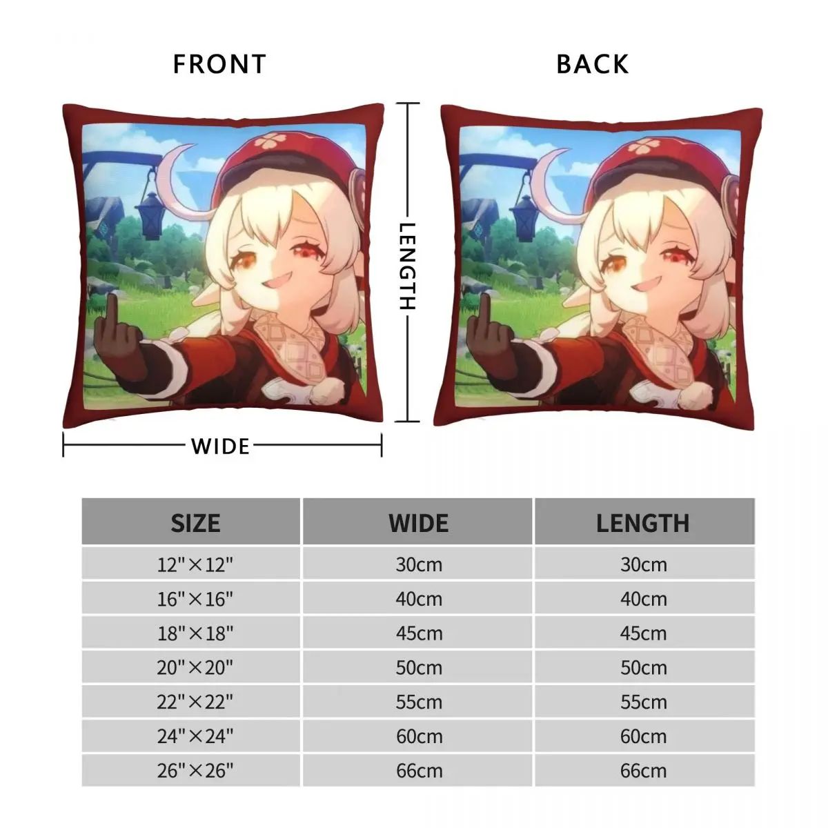 Klee Genshin Impact Meme Square Pillowcase Polyester Linen Velvet Pattern Zip Decor Pillow Case Bed Cushion Cover