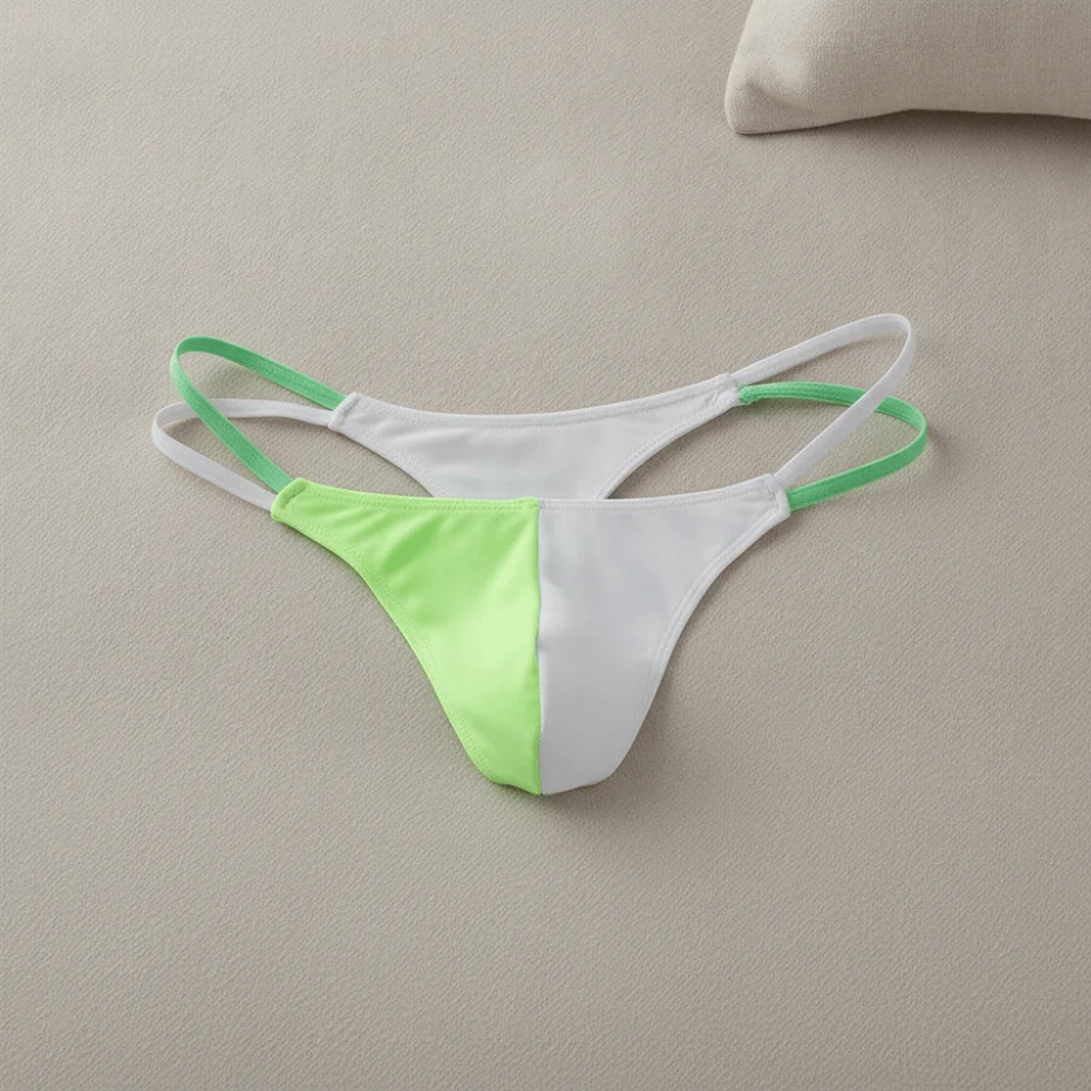 Breathable Low Waist Men Ice Silk Thongs Thin Strap Underpants Men's Panties Underwear Lingerie Male Briefs Men