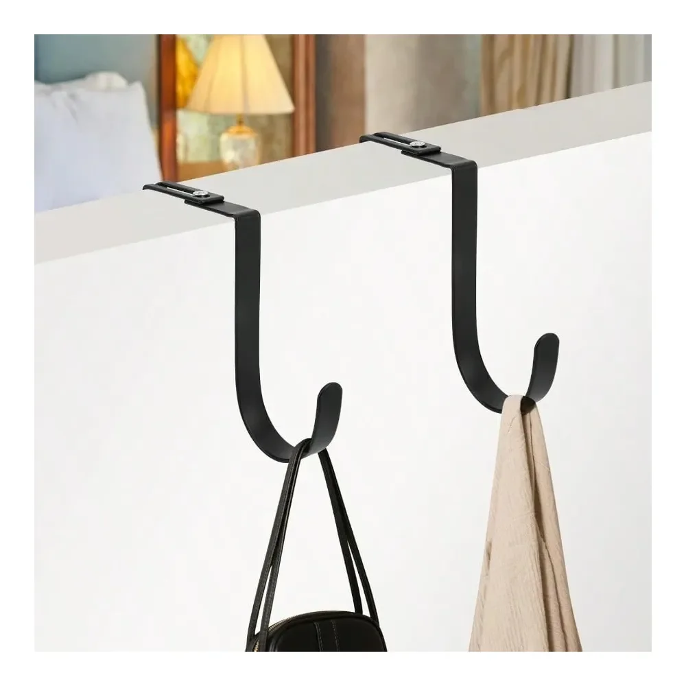 4pcs Adjustable Cubicle Hooks Heavy Duty Over Door Hanger Hooks For Clothes Organizer Towel Rack Coat Hat For Home Bedroom Offi