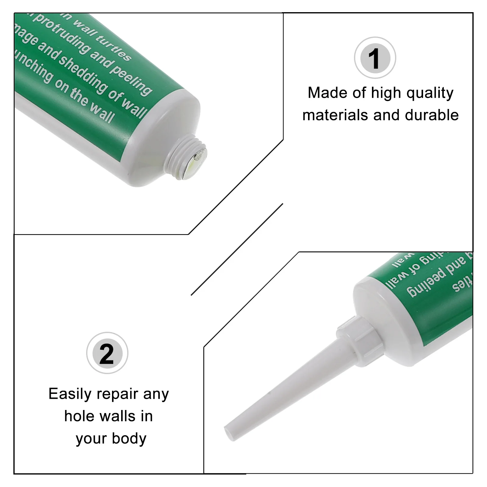 

2 set Wall Repair Paste Kit White Self-Adhesive Mending Cream For Cracks Holes Graffiti Gap Outdoor Indoor Use Waterproof Easy