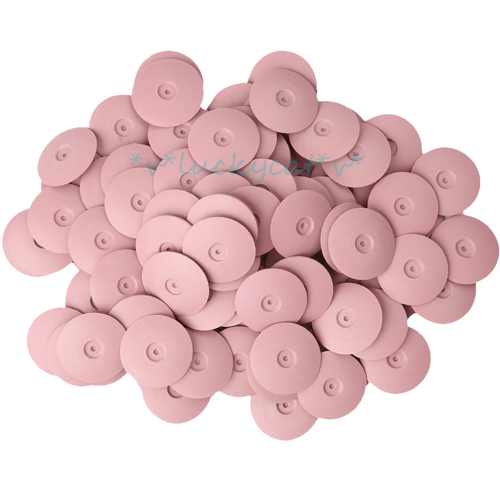 durable 100Pcs Pink Dental Lab Polishing Wheels Burs Silicone Polishers Disk Coarse Pink dental polishing tool polishing wheel