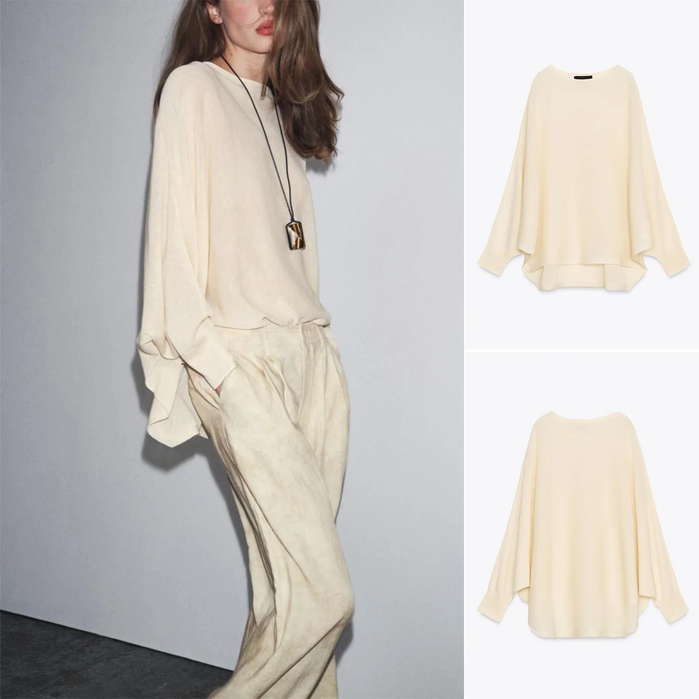 Women's Loose Knit Sweater Autumn 2025 One-Shoulder