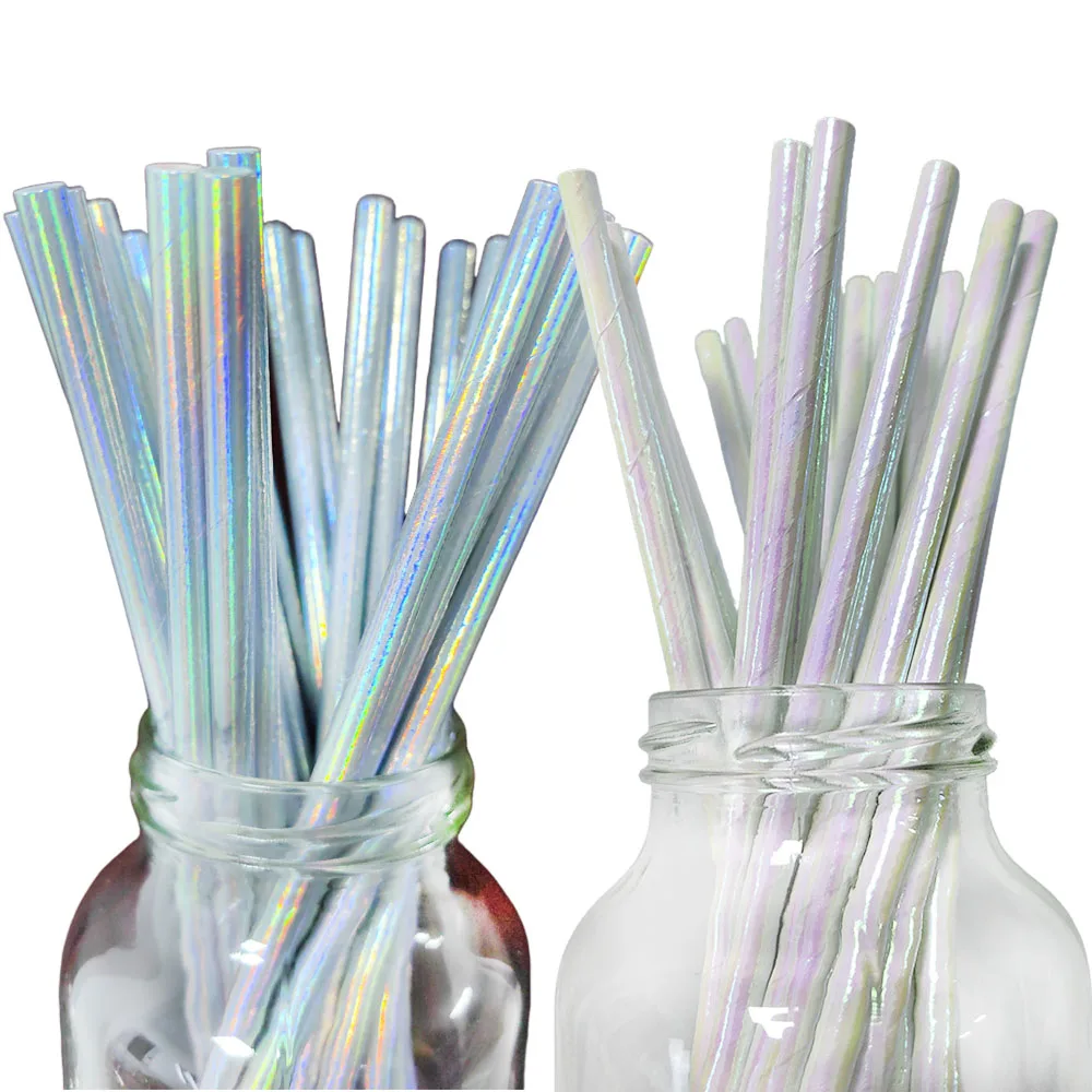 25/100/300pcs Biodegradable Paper Straws Disposable Drinking Paper Straws Party Supplies Wedding Birthday Party Holiday Decor