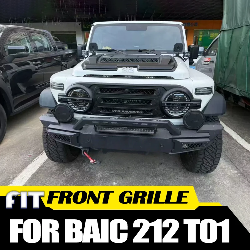 

Передняя решетка радиатора для BAIC 212 T01 2024-2026, модифицированная в стиле Triumph, с большим кожухом для фар и защитой указателей поворота