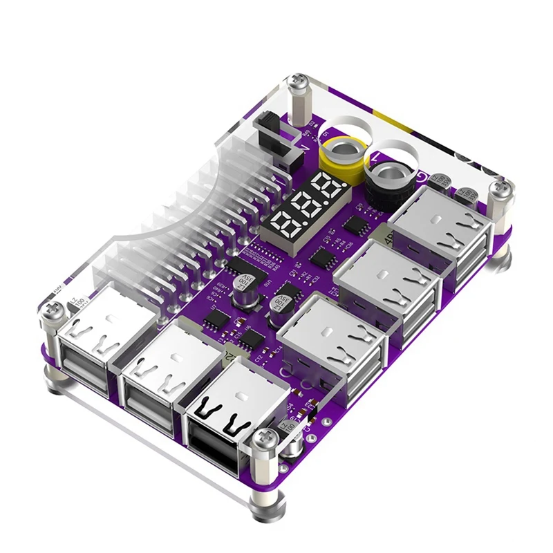 Power Adapter Connector ATX 24Pin Power Module Adapter With 12 Port USB 2.0 And QC 2.0/ 3.0 And 12V Output