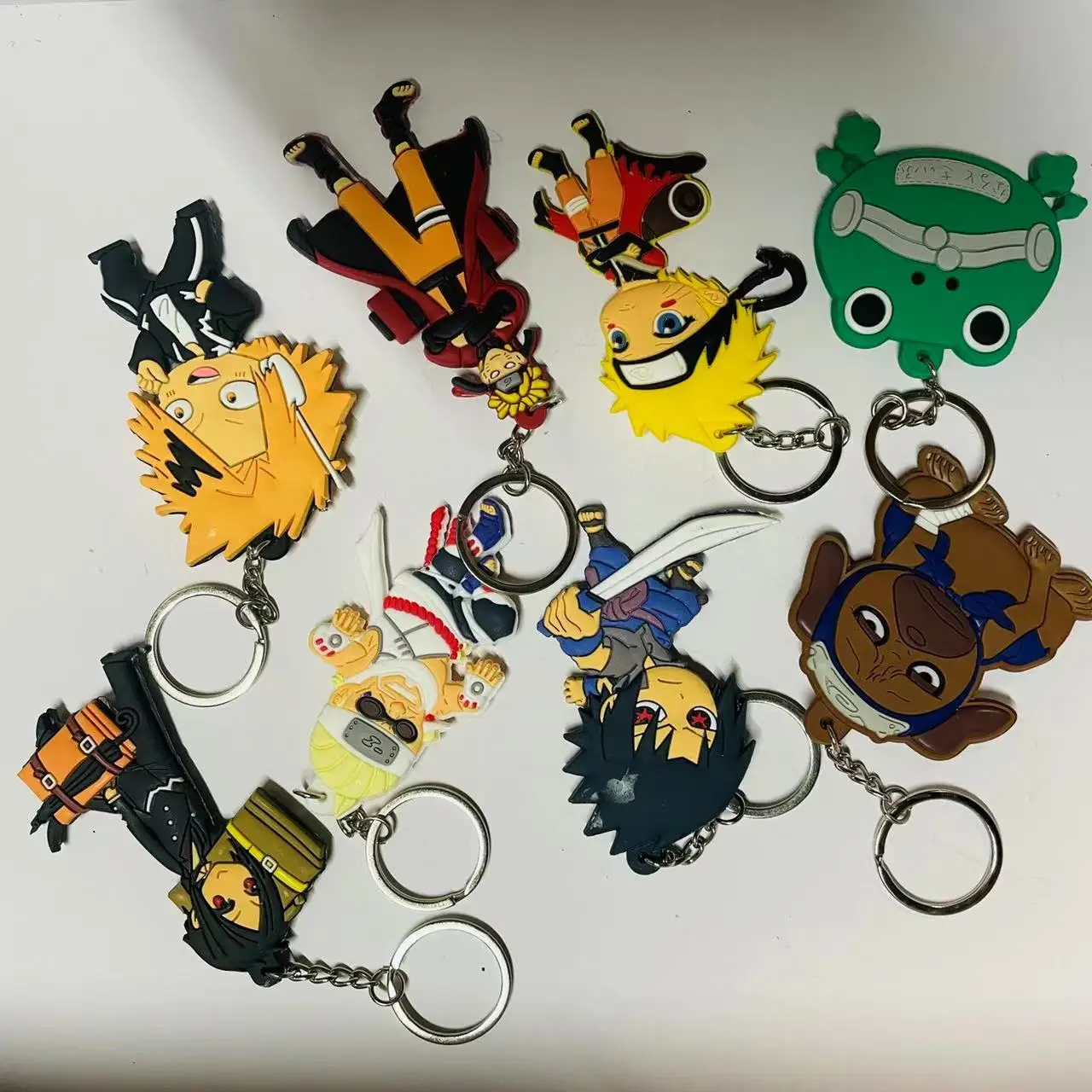 Cute Character Pendant Keychain Double-Side Soft Rubber Keychain In Gift Bag 1 Keyring 1 Sac 2Pcs Set Halloween Cosplay Props