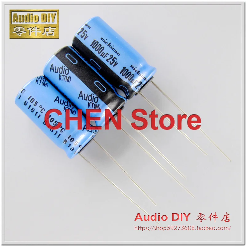 10PCS NICHICON KT Audio 25V1000UF 10X20MM Electrolytic capacitor for audio frequency 1000uF/25V 105 degrees 1000uf 25v