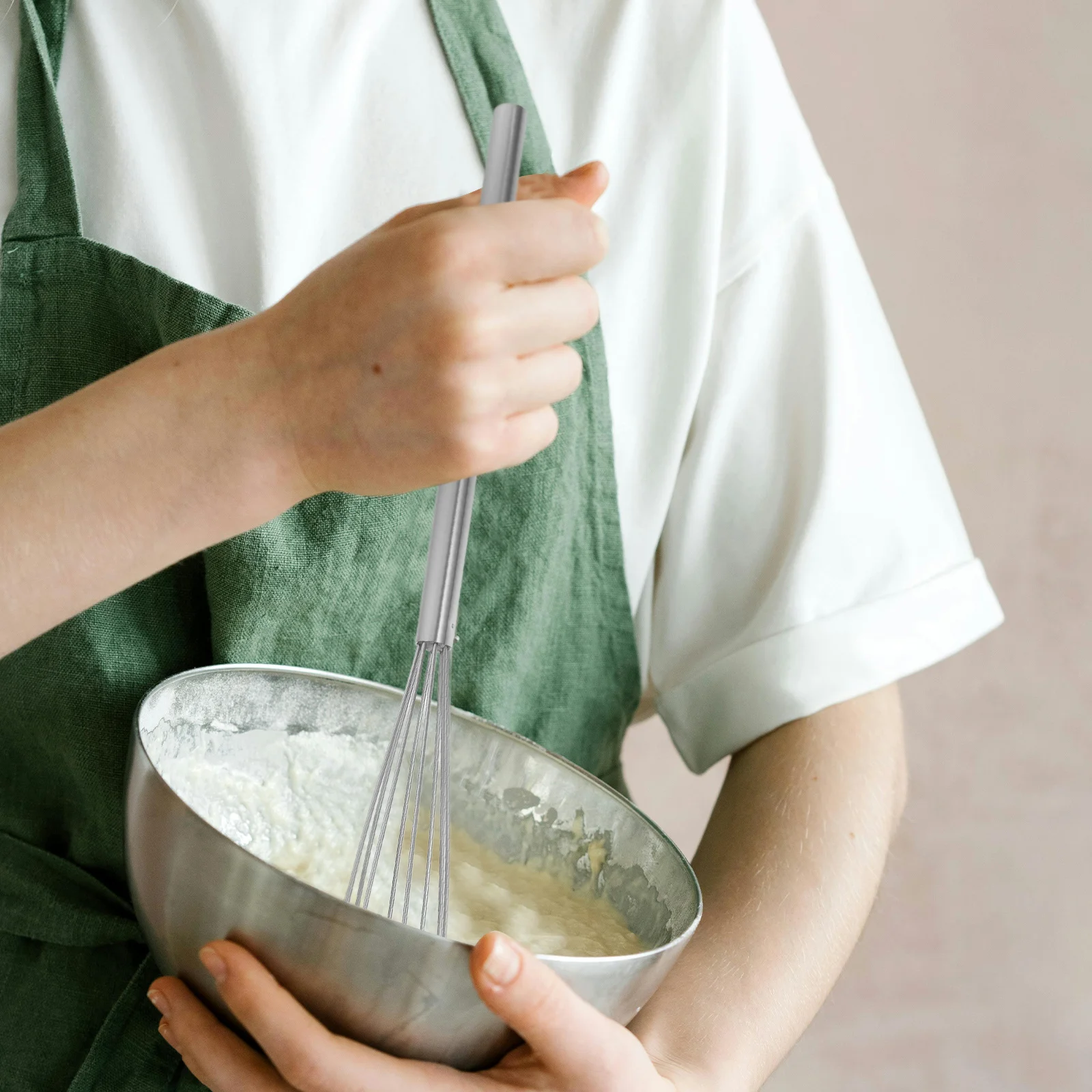 

1pc Stainless Steel Egg Whisk Handheld Manual Kitchen Gadget For Beating Eggs Mixing Cream Stirring Sauces Baking Cooking Tool