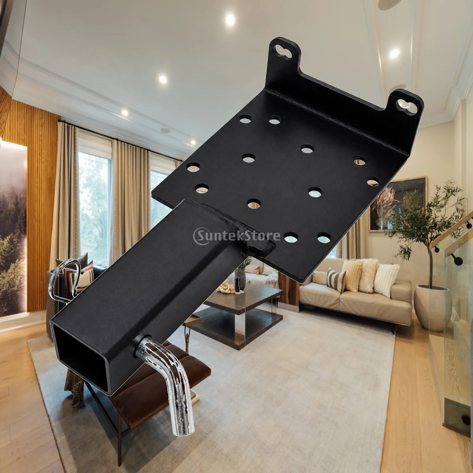 Durable Winch Bracket with Welded Square Tube and Clip for Fast Winch Removal and Adjustment on Offroad Vehicles