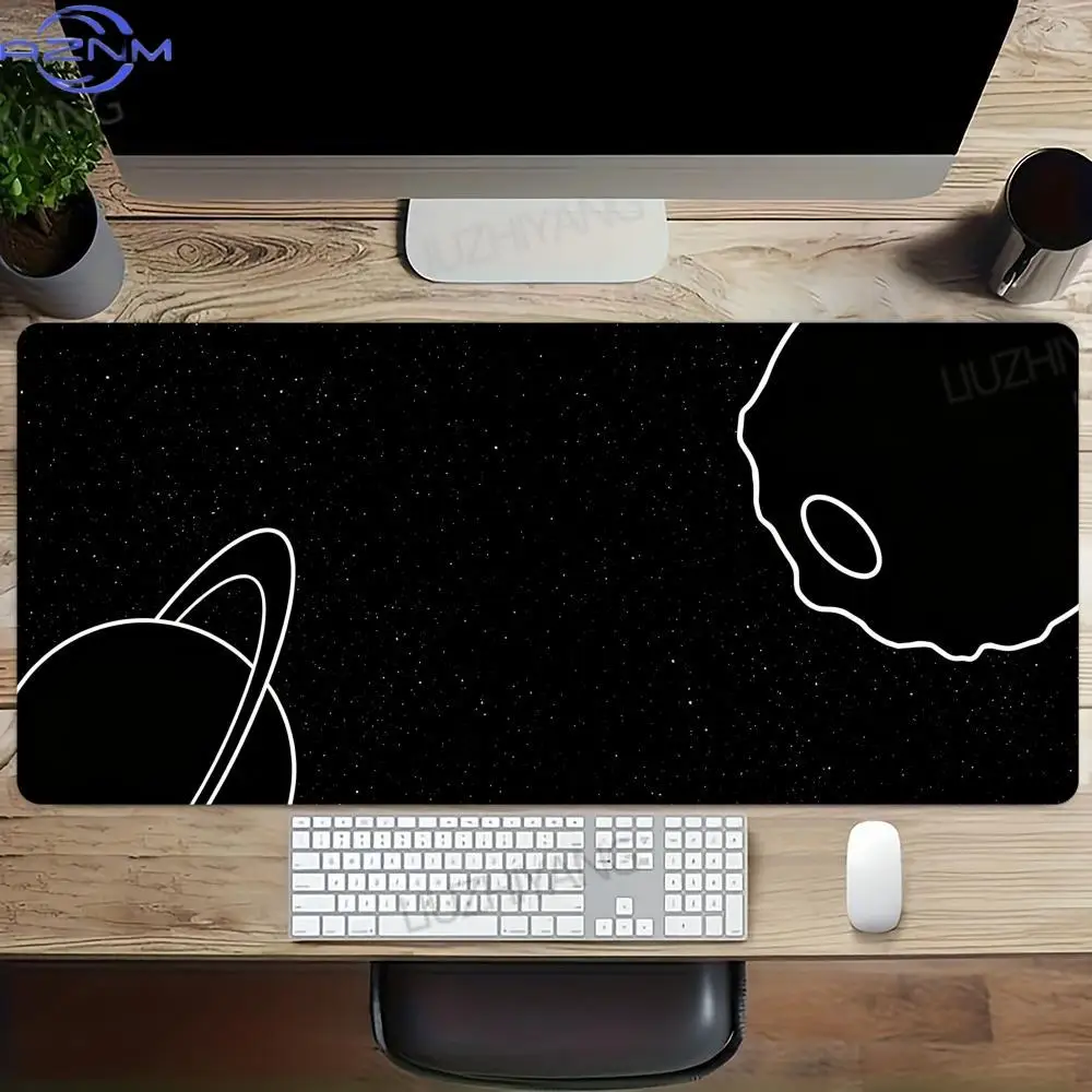 Minimal Space Lines Mouse Pad  Large Computer Office Game Table Mats Anti-slip Gaming Keyboard Mousepads Long Desk Pads