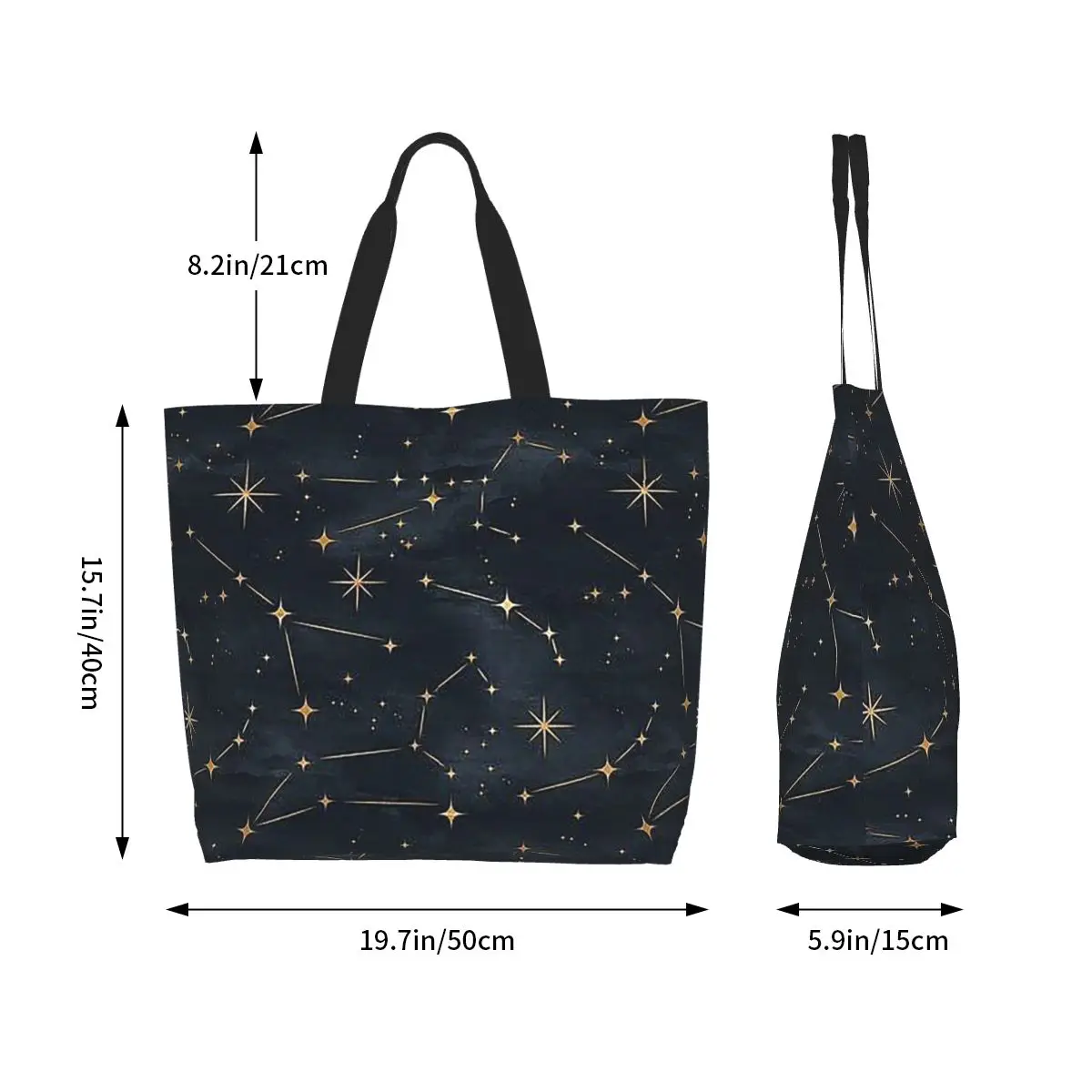 Constellation Star Clusters Galaxies Print Halloween Shopping Tote Bag Canvas Shoulder Bags Shopper Grocery Handbag for Women
